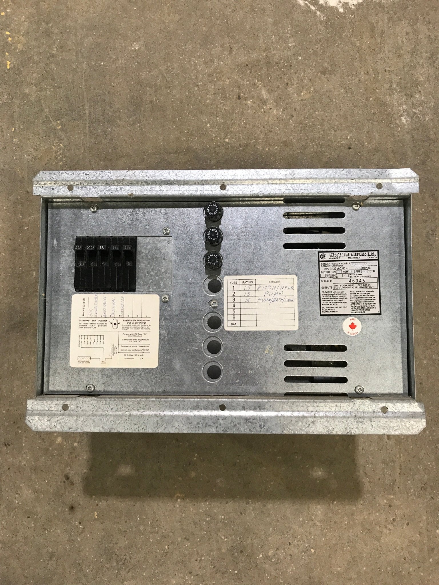 Used SYSTEM MONITORS 30 AMP Converter TNC300D - Young Farts RV Parts