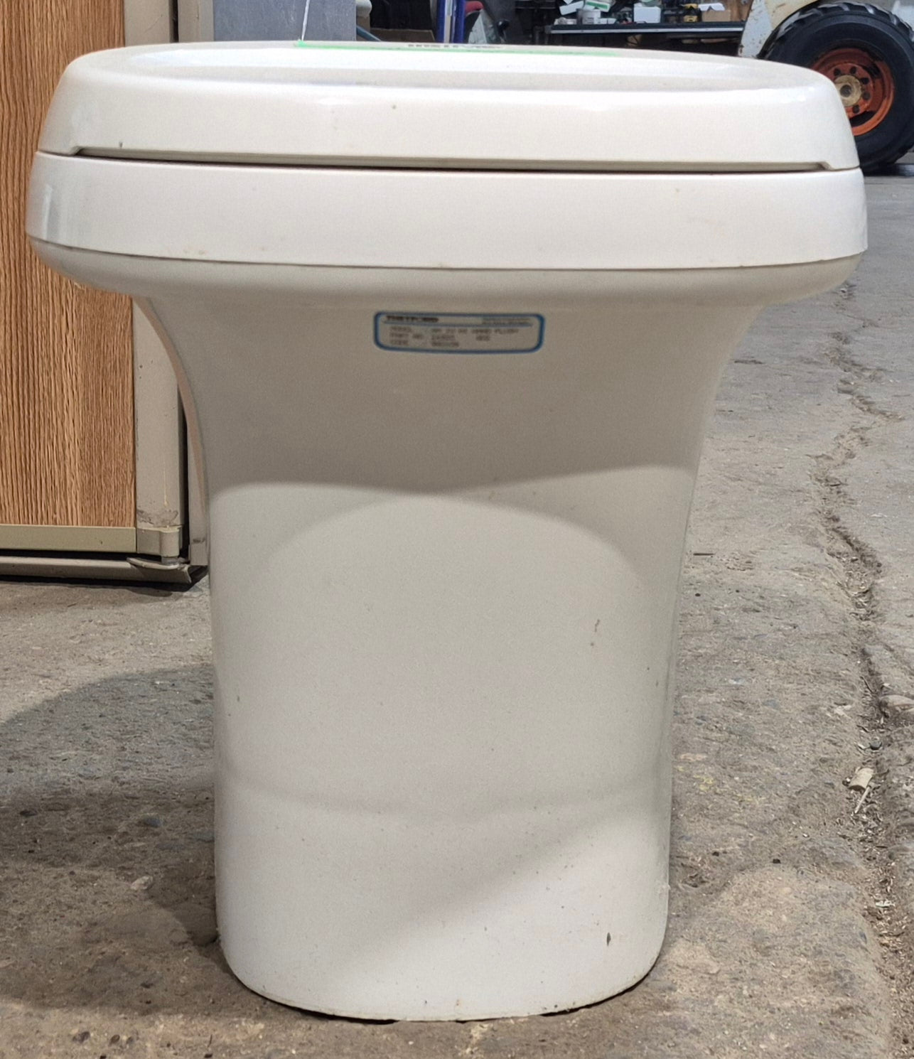 Used Thetford 24920 AQUA MAGIC IV Toilet - Hand Flush, High Profile, Off - White - Young Farts RV Parts