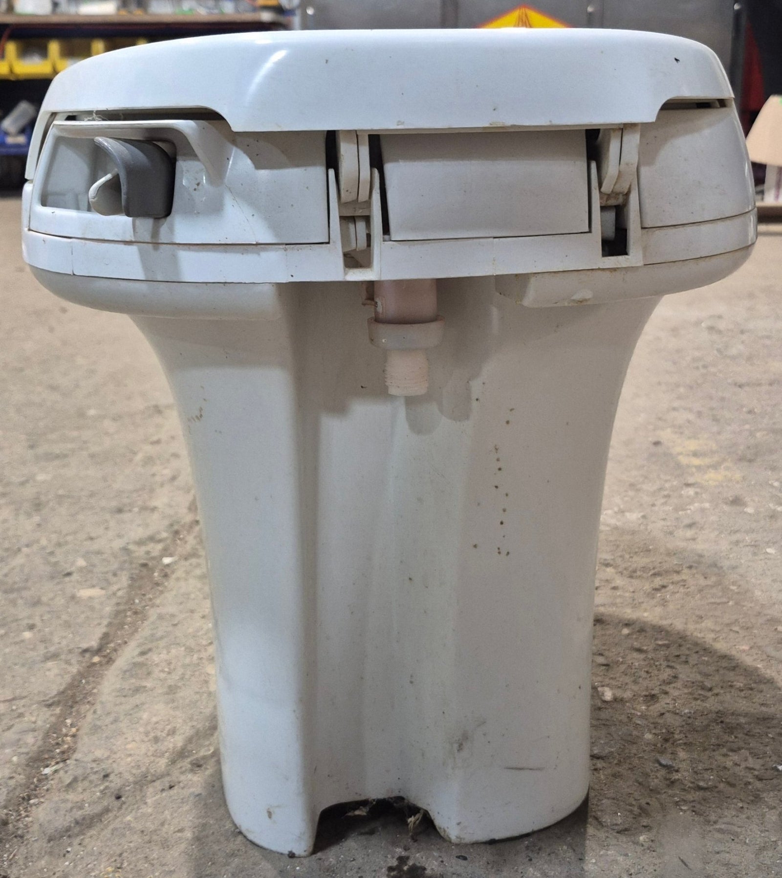 Used Thetford 24920 AQUA MAGIC IV Toilet - Hand Flush, High Profile, Off - White - Young Farts RV Parts