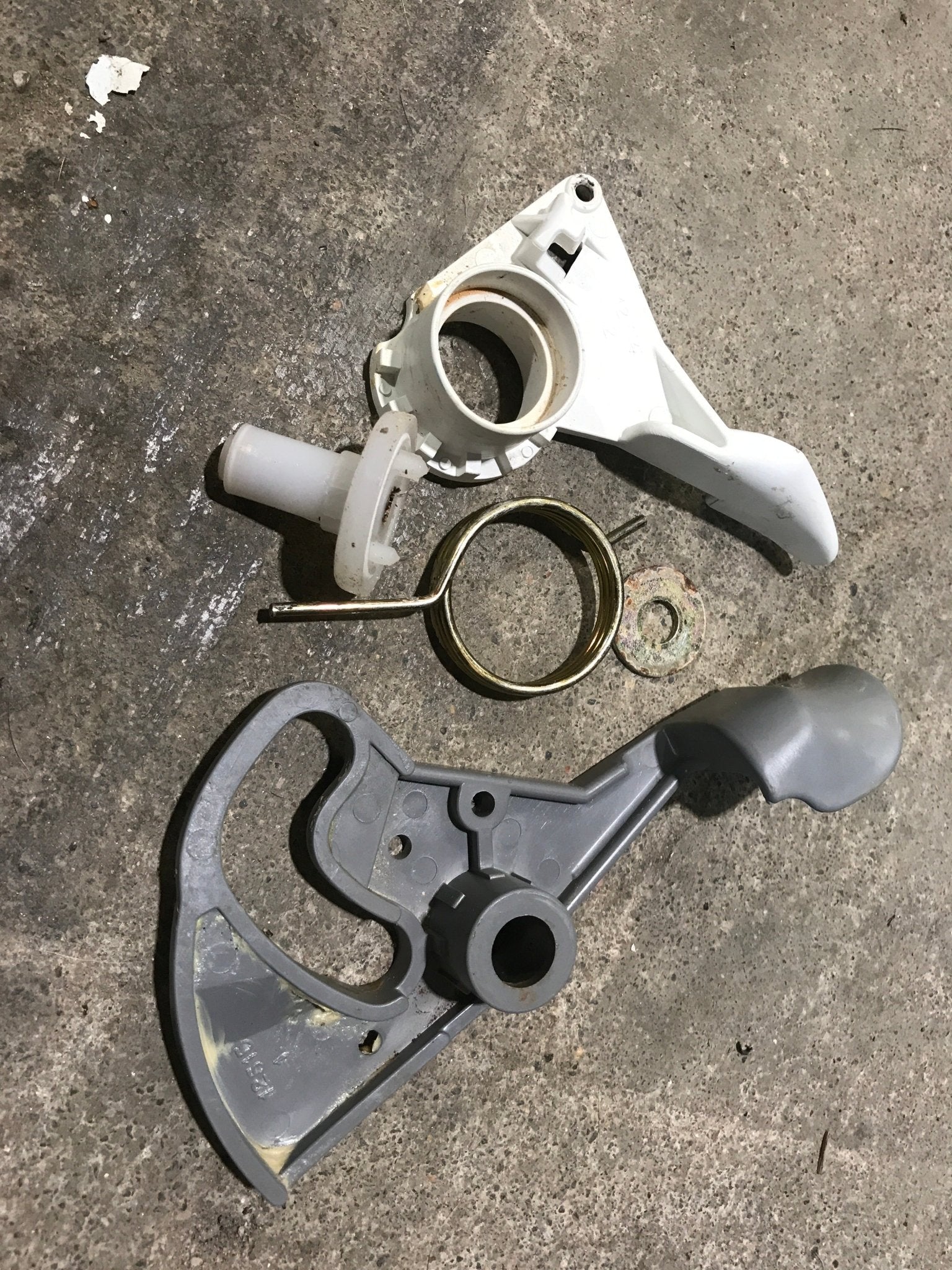 Used Thetford Hand Flush Lever Assembly - 24629 - Young Farts RV Parts