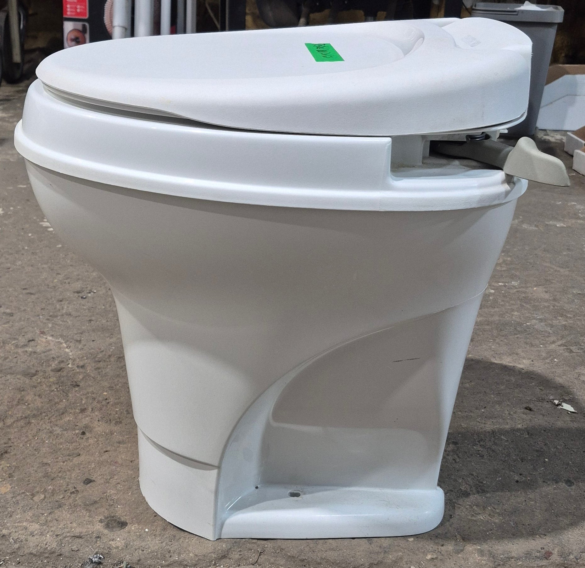 Used Thetford Toilet, Hand Flush, High Profile, White - AQUA MAGIC V , 31648 - Young Farts RV Parts