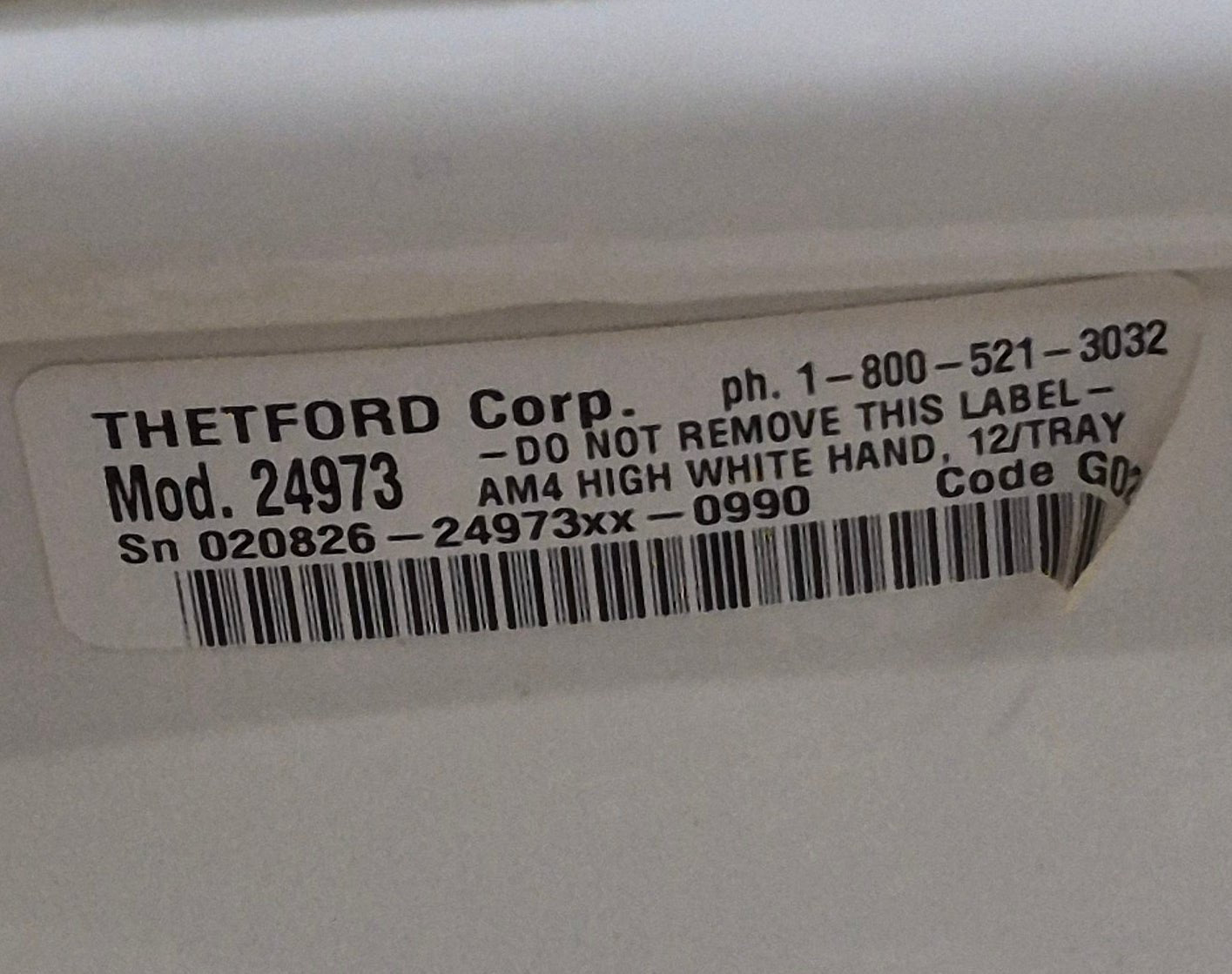 Used Thetford Toilet, High, Hand Flush - 24973 , AQUA MAGIC IV - Young Farts RV Parts