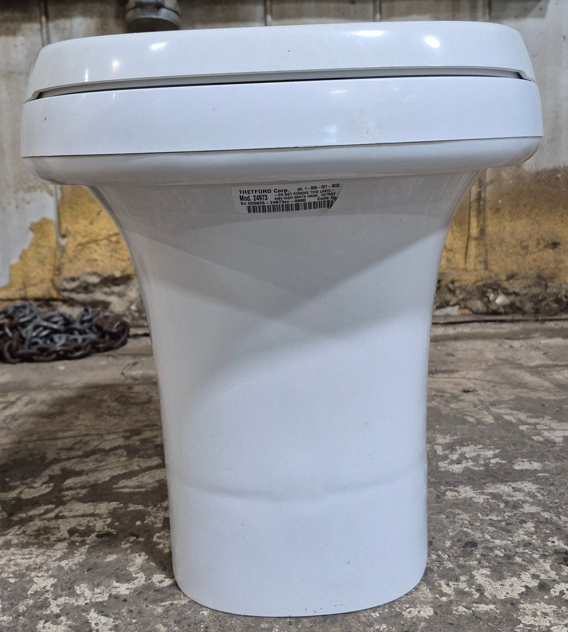 Used Thetford Toilet, High, Hand Flush - 24973 , AQUA MAGIC IV - Young Farts RV Parts