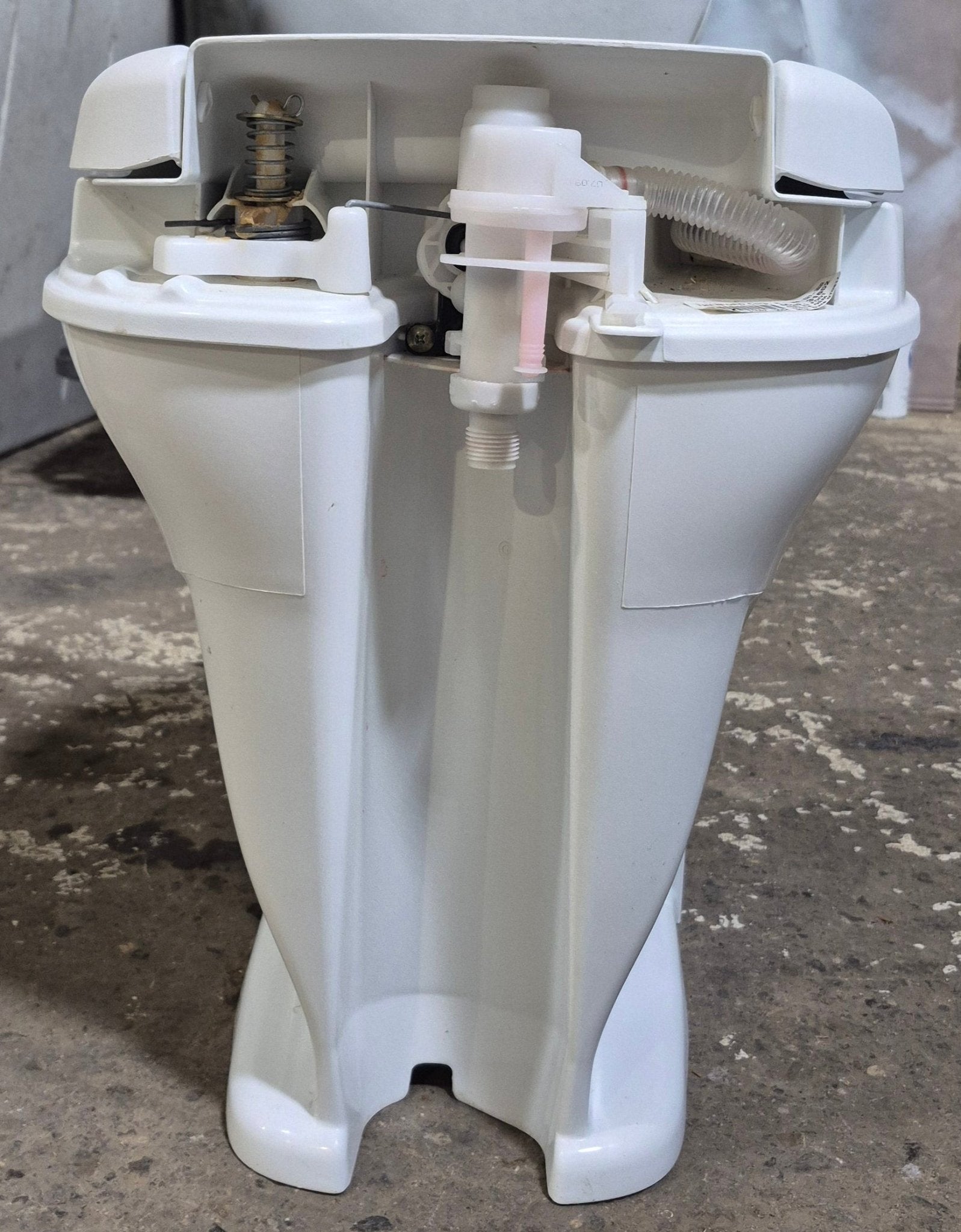 Used Thetford Toilet, High Profile, Foot Flush, Off White - Aqua - Magic V , 31652 - Young Farts RV Parts