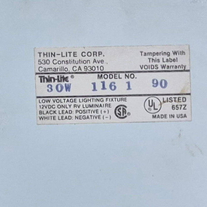 Used Thin-Lite Dual Fluorescent Light Fixture 116 - Young Farts RV Parts
