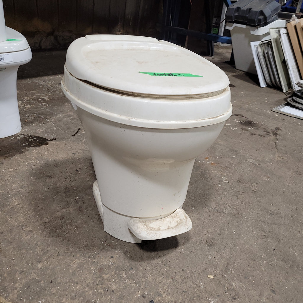 Used Toilet Complete Thetford Aqua - Magic V Toilet High Profile Plastic with Full Bowl Flush 31672 - Young Farts RV Parts