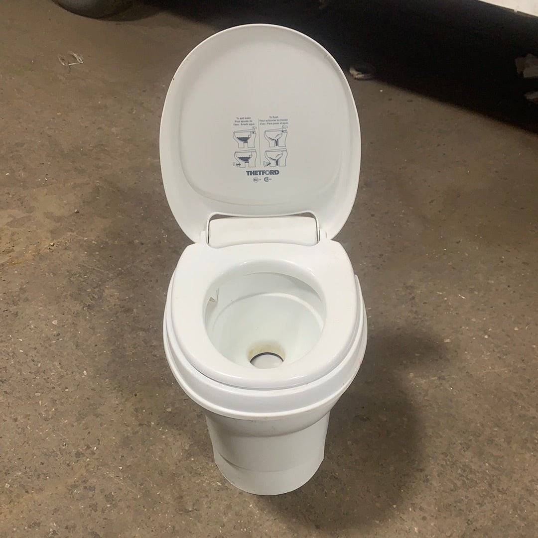 Used Thetford AQUA MAGIC V Toilet - Hand Flush, High Profile, White