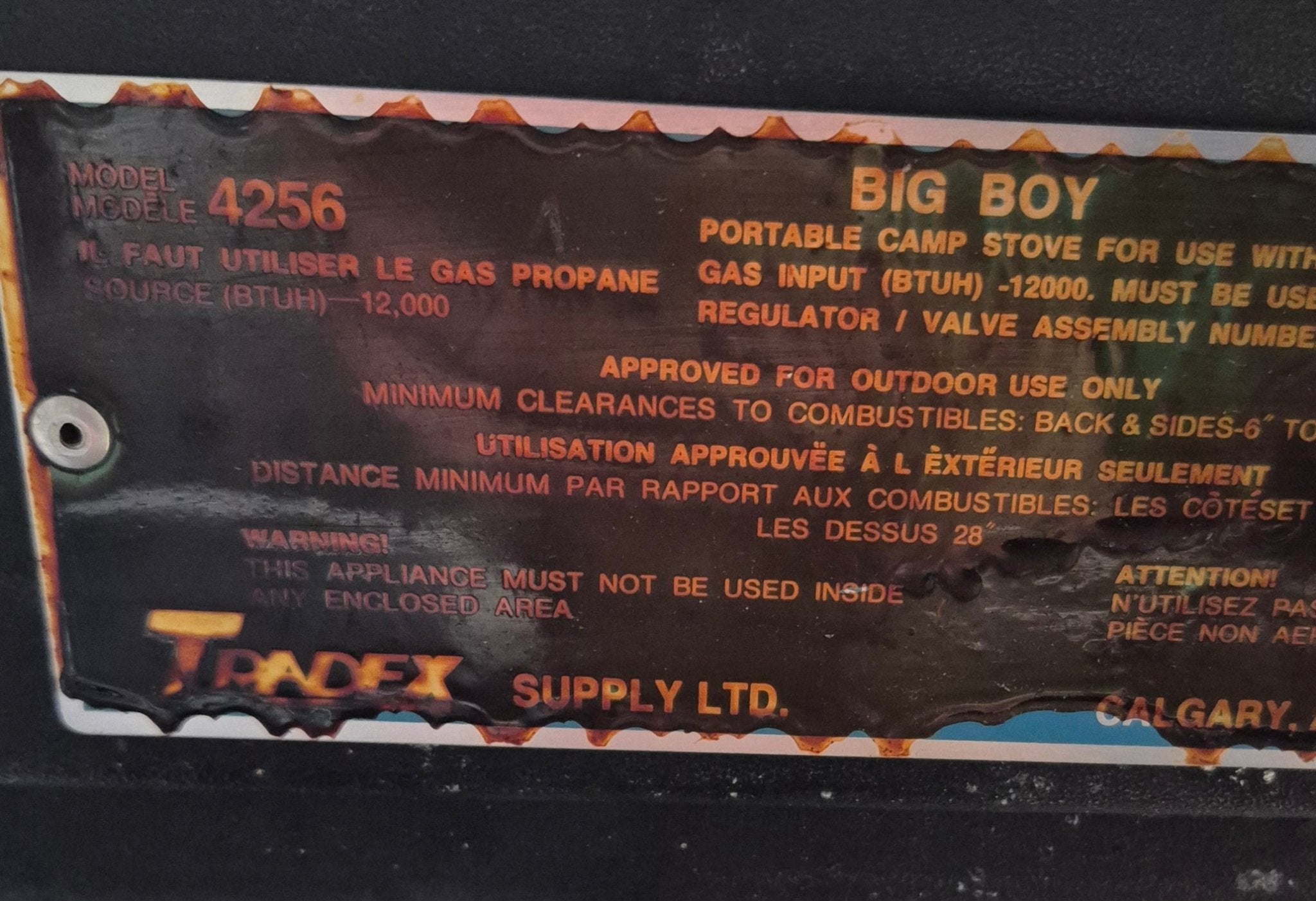 Used Tradex Big Boy RV Grill Model 4256 - Young Farts RV Parts