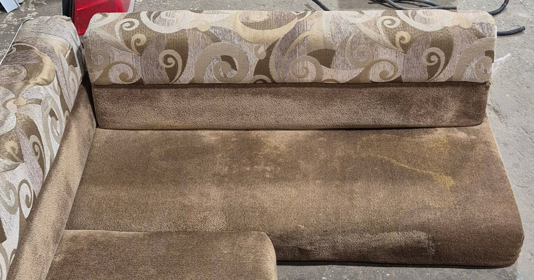 Used U - Shaped Dinette Cushion Set - 7 piece - 86" W x 17" H x 57 1/2" D - Young Farts RV Parts