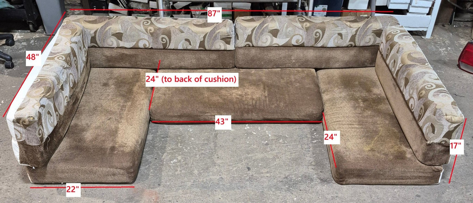 Used U - Shaped Dinette Cushion Set - 7 piece - 86