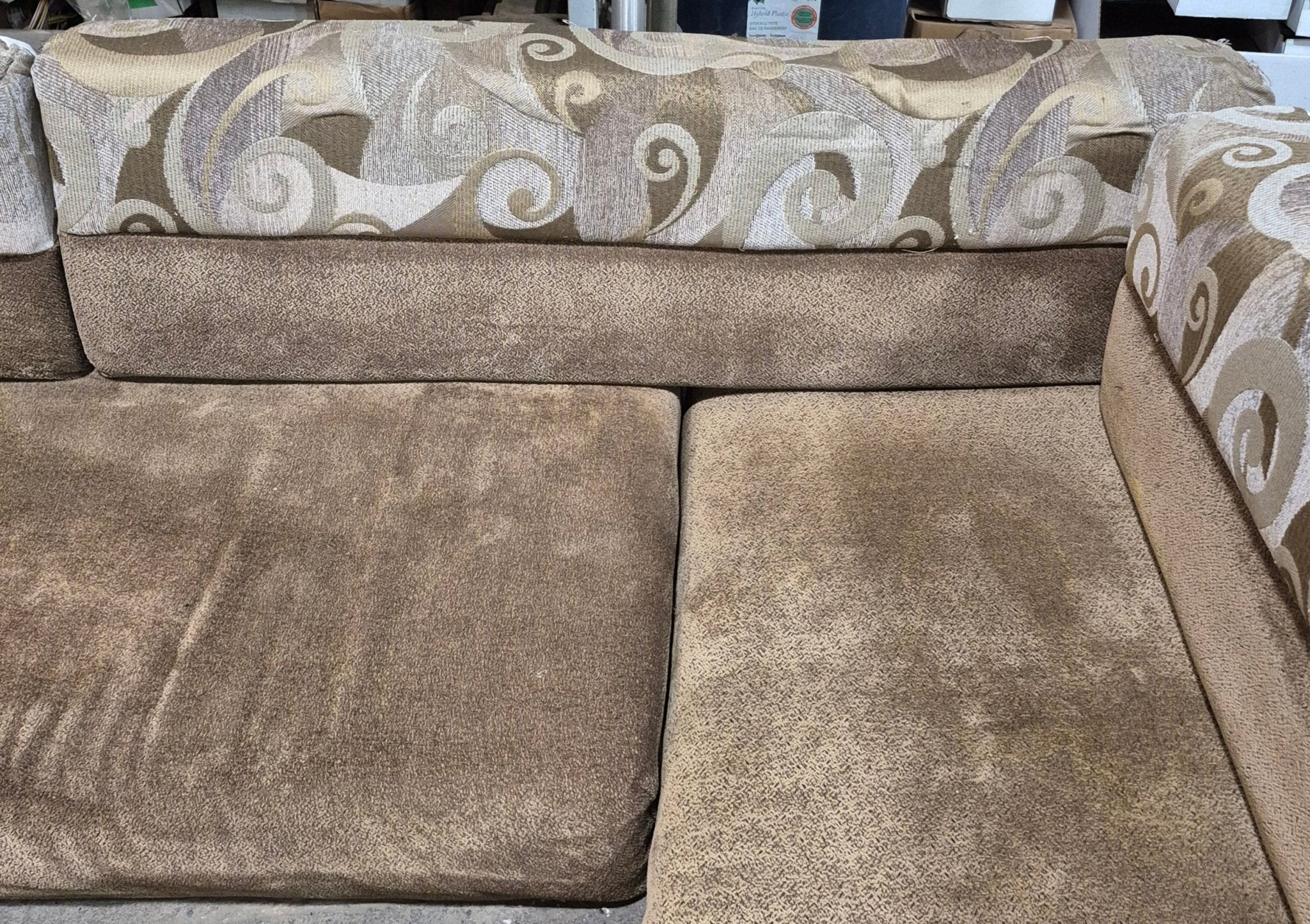 Used U - Shaped Dinette Cushion Set - 7 piece - 86" W x 17" H x 57 1/2" D - Young Farts RV Parts