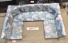 Load image into Gallery viewer, Used U-Shaped Dinette Cushion Set- 8 piece - 86&quot; W x 17&quot; H x 57 1/2&quot; D - Young Farts RV Parts