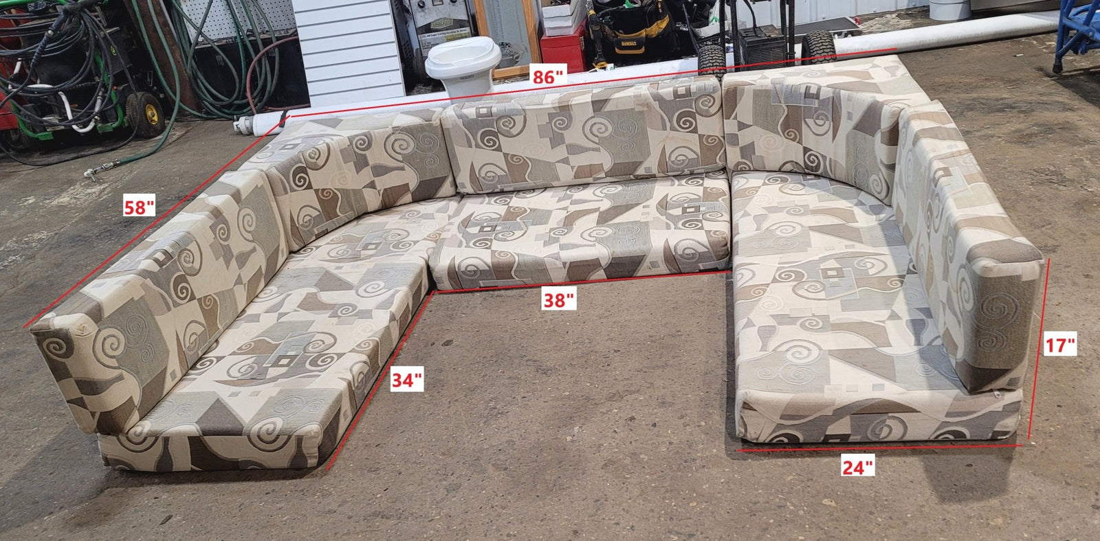 Used U - Shaped Dinette Cushion Set - 8 piece - 86