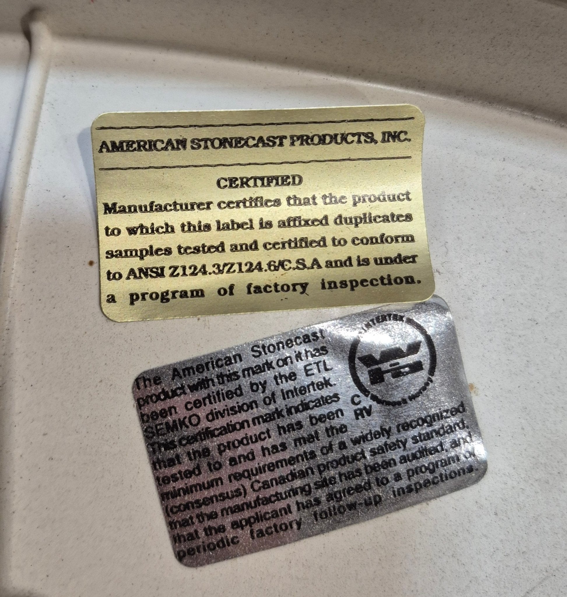 Used Undermount Bathroom Sink With Cornered Counter Section - Young Farts RV Parts