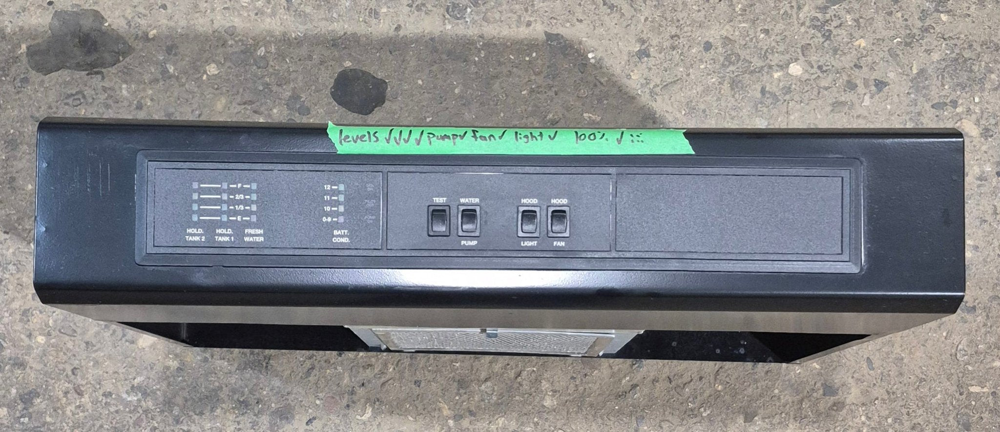 Used Ventline RV Range Hood Fan With Tank Monitor - RML-6036-PBC - Young Farts RV Parts