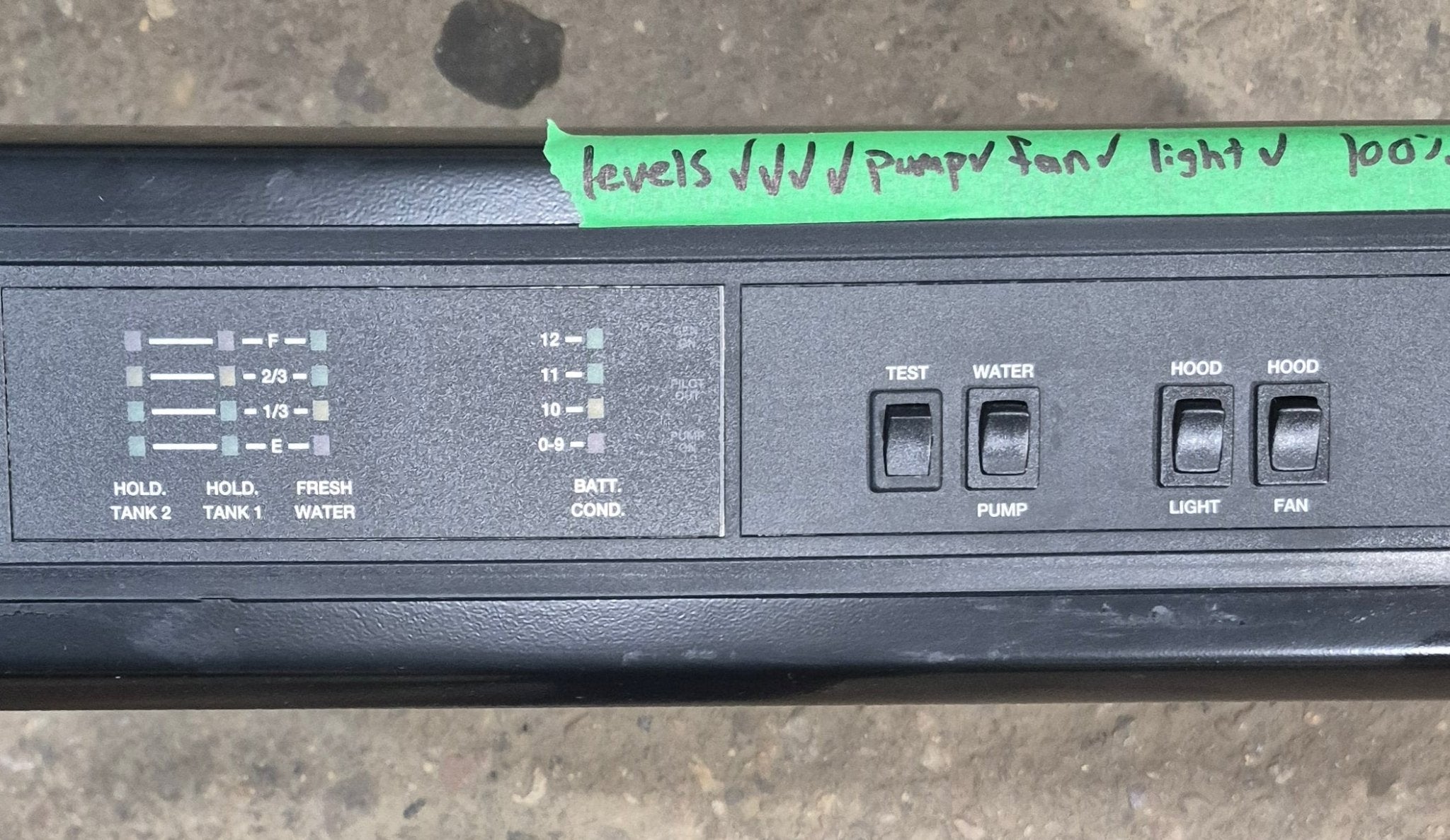 Used Ventline RV Range Hood Fan With Tank Monitor - RML-6036-PBC - Young Farts RV Parts