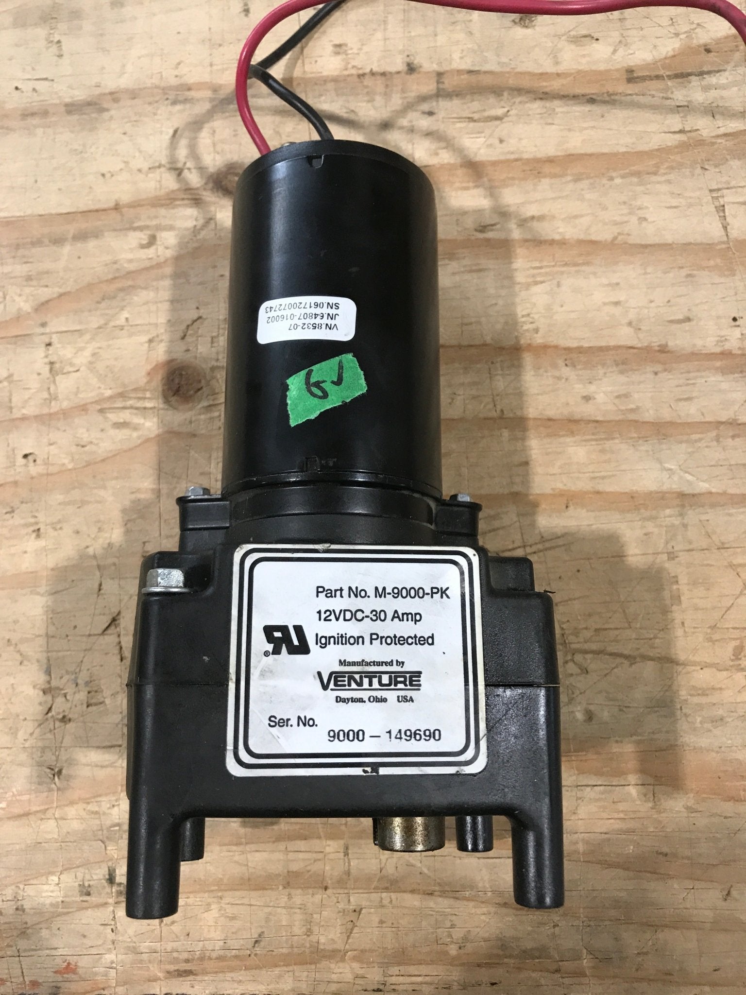 Used VENTURE Electric Motor For R.V. Trailer Landing Gear 12VDC M - 9000PK - Young Farts RV Parts