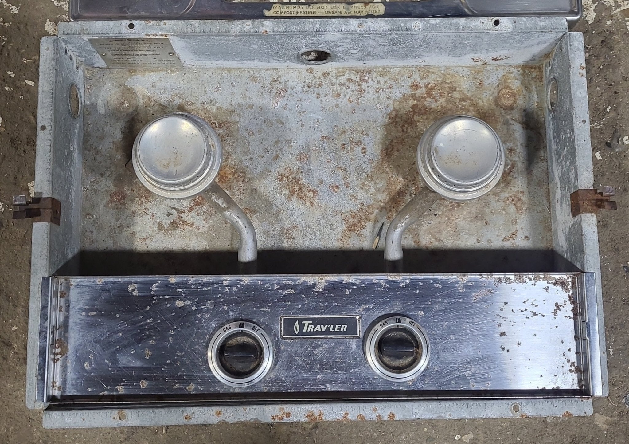 Used VINTAGE/ RETRO 2 Burner RV Range / Cooktop - Underwriters' Laboratories of Canada (ULC) 302-20 - Young Farts RV Parts