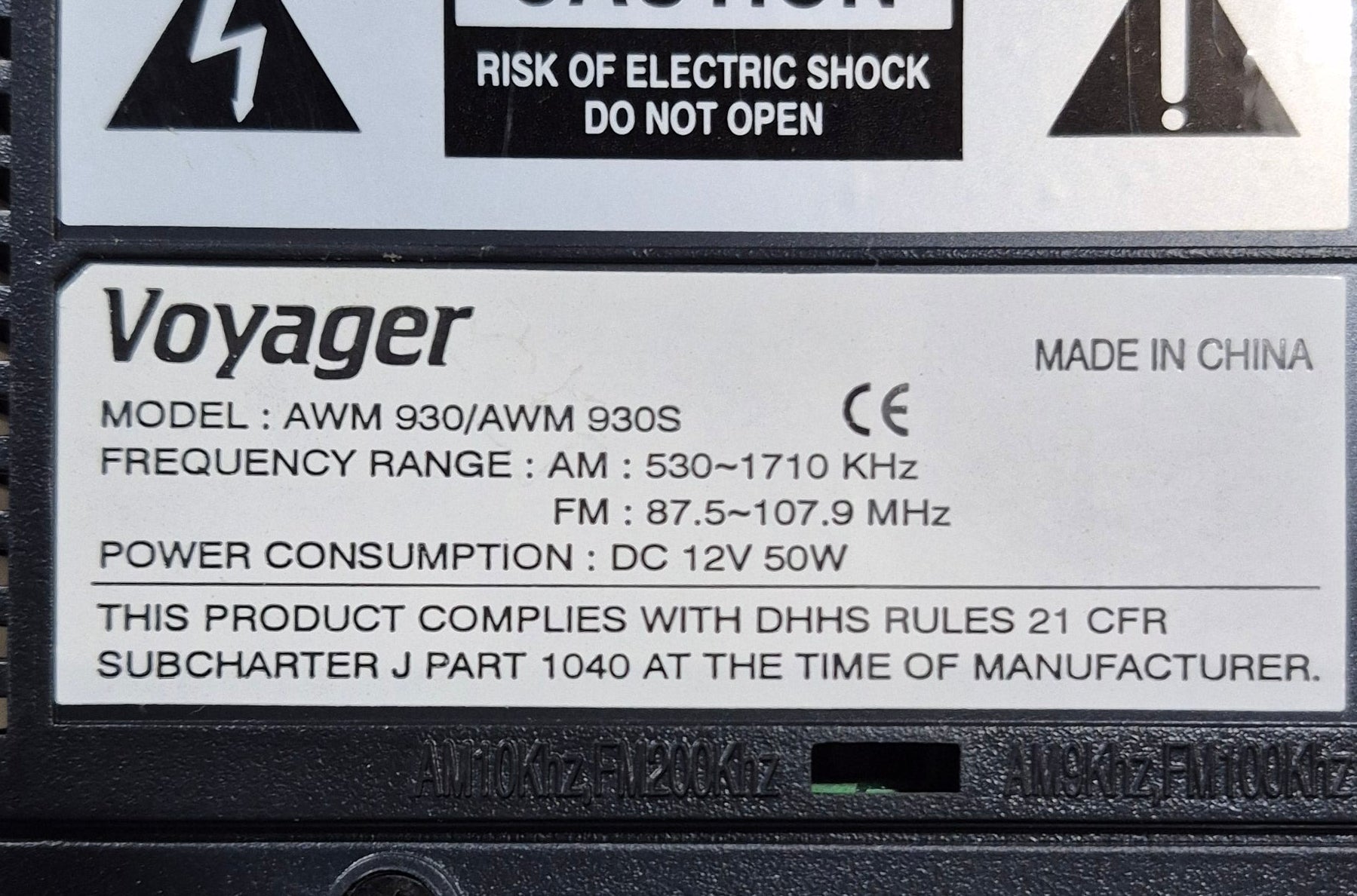 Used Voyager RV Radio AWM930/ AWM930W - Young Farts RV Parts