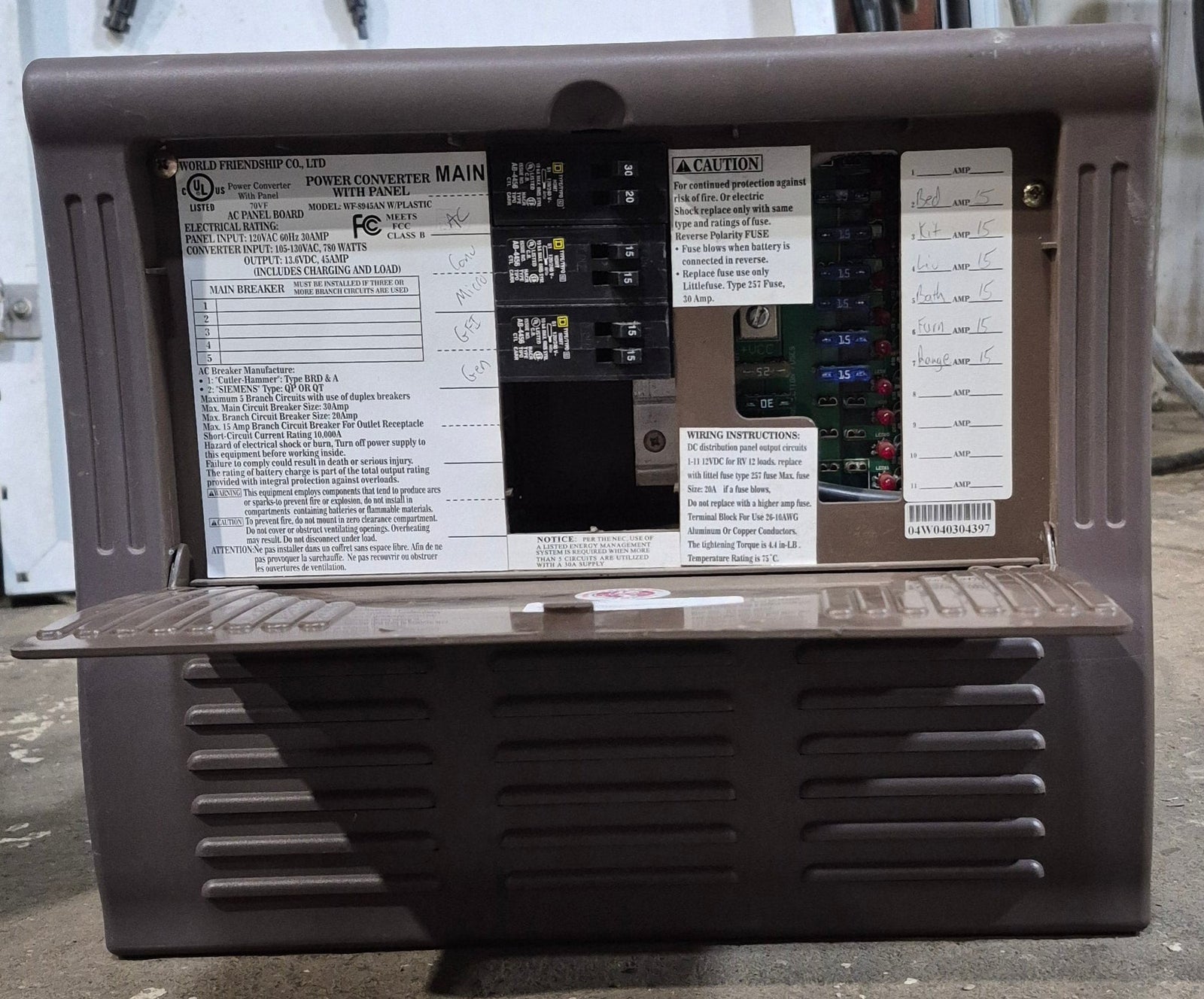 Used WFCO Converter, 30 AMP - WF - 8945AN - Young Farts RV Parts