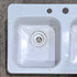Used White Double Kitchen Sink - 29" x 17 1/2" x 9 1/2" - Young Farts RV Parts