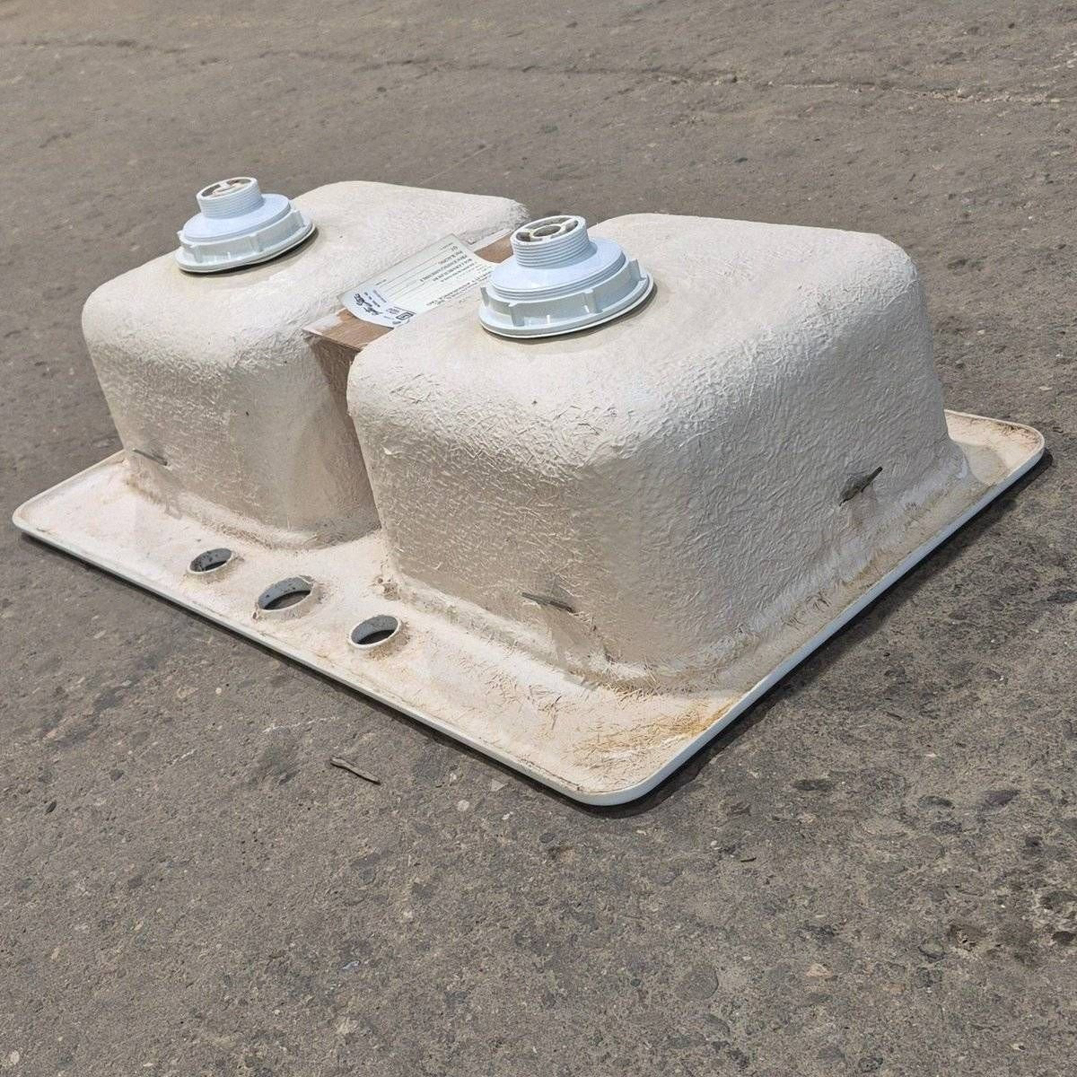 Used White Double Kitchen Sink - 29