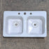 Used White Double Kitchen Sink - 29" x 17 1/2" x 9 1/2" - Young Farts RV Parts
