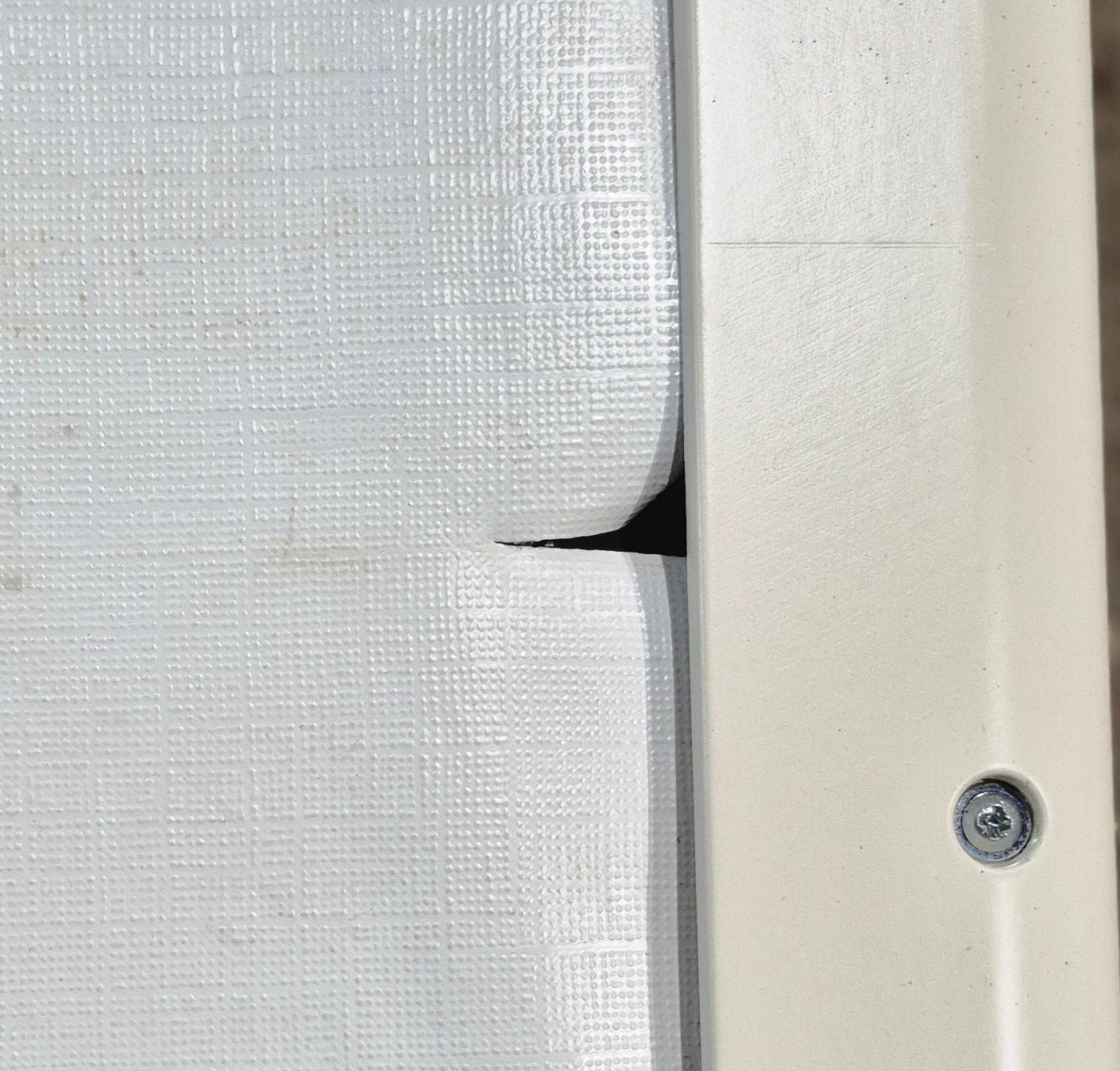 Used White Radius Emergency Opening Window : 18 7/8" W x 16 7/8" H x 1" D - Young Farts RV Parts