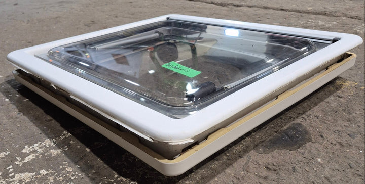 Used White Radius Emergency Opening Window : 18 7/8" W x 16 7/8" H x 1" D - Young Farts RV Parts