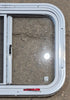Used White Radius Emergency Opening Window : 25 1/2" W x 19 1/2" H x 1 1/4" D - Young Farts RV Parts