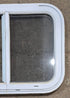 Used White Radius Emergency Opening Window : 25 1/2" W x 19 1/2" H x 1 1/4" D - Young Farts RV Parts