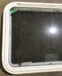 Used White Radius Emergency Opening Window : 29 1/2" W x 21 1/2" H x 1 7/8" D - Young Farts RV Parts