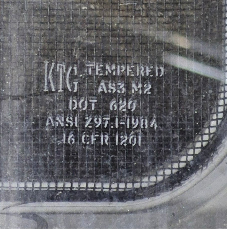 Used White Radius Emergency Opening Window : 29 1/4" W x 21 1/4" H x 1 7/8" D - Young Farts RV Parts