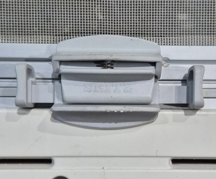 Used White Radius Emergency Opening Window : 34 3/4" W x 16 7/8" H x 1 1/8" D - Young Farts RV Parts