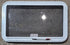 Used White Radius Emergency Opening Window : 35 1/2" W x 21 1/2" H x 1 1/8" D - Young Farts RV Parts