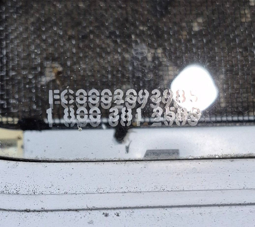 Used White Radius Emergency Opening Window : 35 1/2" W x 21 1/2" H x 1 1/8" D - Young Farts RV Parts