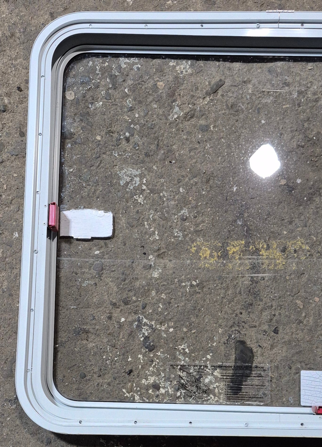 Used White Radius Emergency Opening Window : 35 1/2