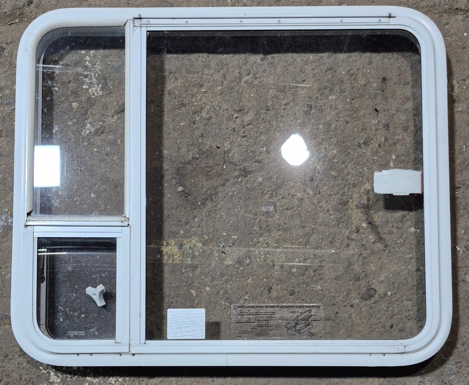 Used White Radius Emergency Opening Window : 35 1/2