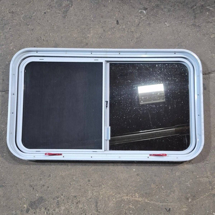 Used White Radius Emergency Opening Window - 42 5/8" X 24 3/8" X 1 7/8" - Young Farts RV Parts