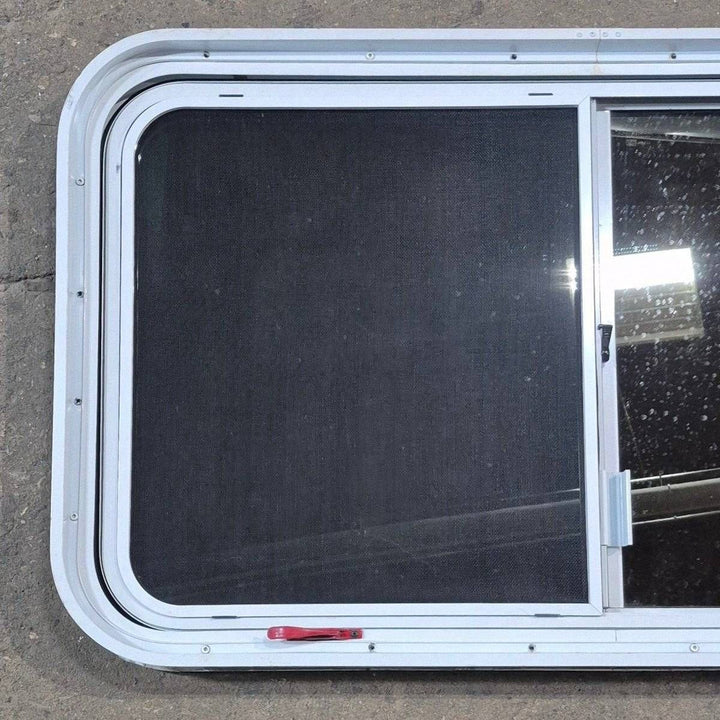Used White Radius Emergency Opening Window - 42 5/8" X 24 3/8" X 1 7/8" - Young Farts RV Parts
