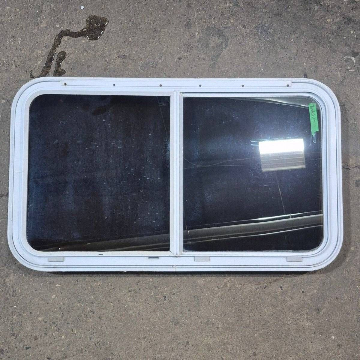 Used White Radius Emergency Opening Window - 42 5/8" X 24 3/8" X 1 7/8" - Young Farts RV Parts