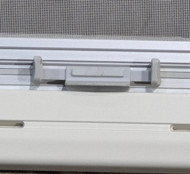 Used White Radius Emergency Opening Window : 46 5/8" W x 18 3/4" H x 1 1/8" D - Young Farts RV Parts