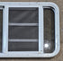 Used White Radius Emergency Opening Window : 47 1/4" W x 21 1/4" H x 1 7/8" D - Young Farts RV Parts