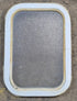 Used White Radius Non Opening Window : 12 1/2" W x 17 3/4" H x 1 3/4" D - Young Farts RV Parts