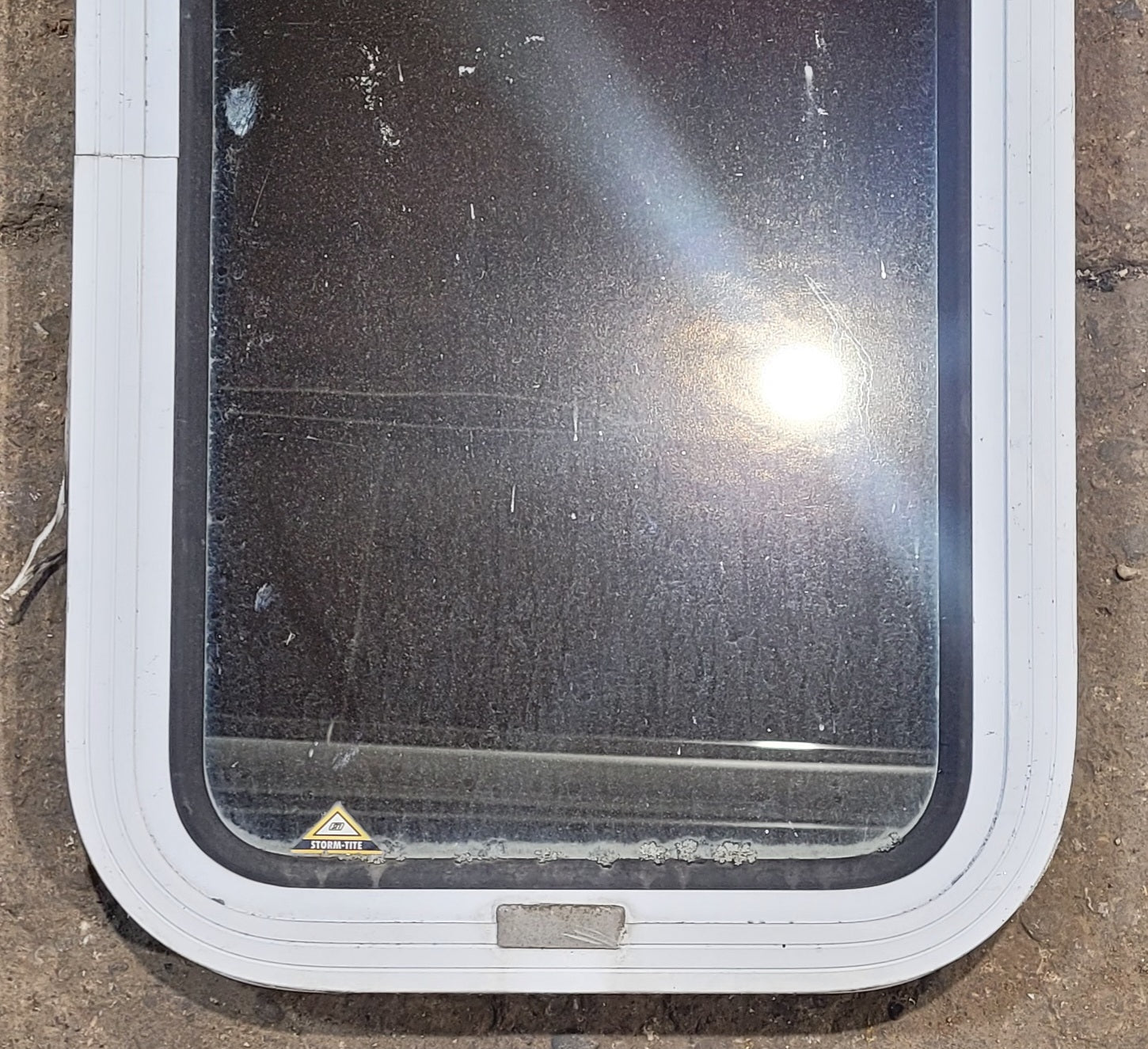 Used White Radius Non Opening Window : 13 1/2