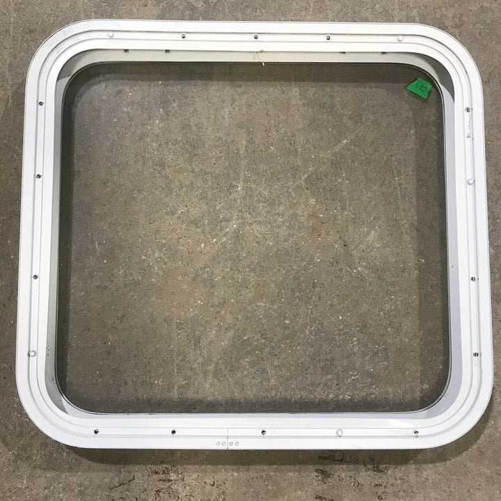 Used White Radius Non Opening Window : 23 1/2" W x 21 1/2" H x 1 7/8" D - Young Farts RV Parts
