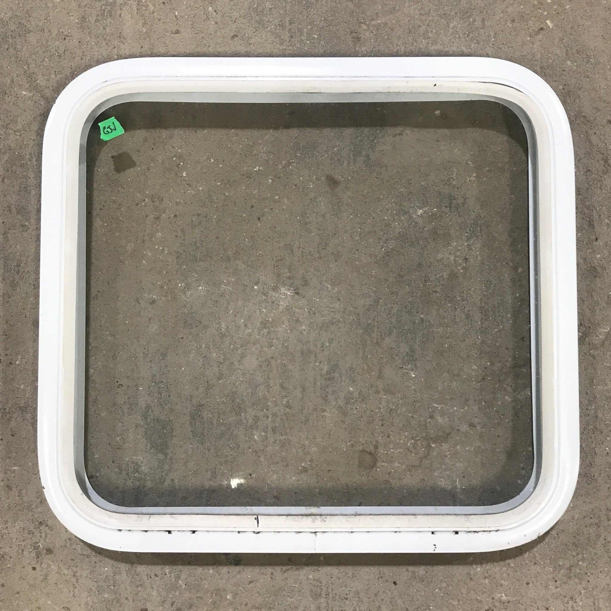 Used White Radius Non Opening Window : 23 1/2" W x 21 1/2" H x 1 7/8" D - Young Farts RV Parts
