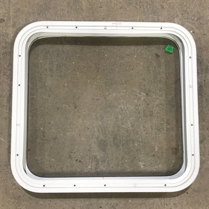 Used White Radius Non Opening Window : 23 1/2" W x 21 1/2" H x 1 7/8" D - Young Farts RV Parts