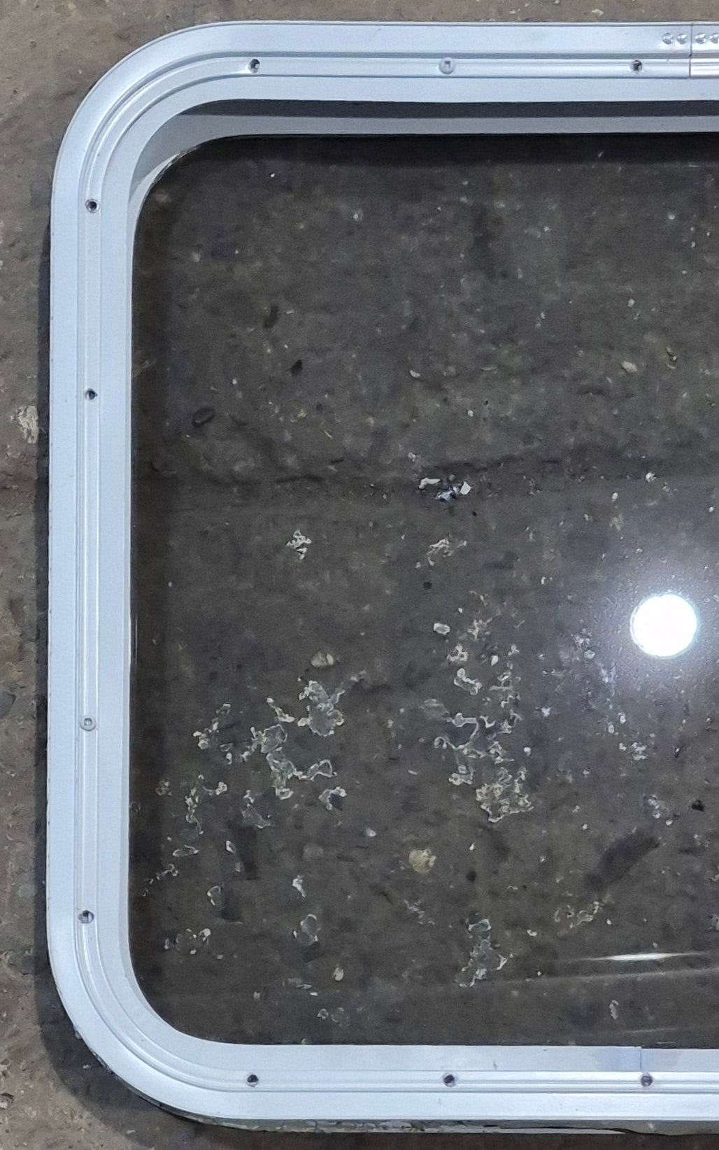 Used White Radius Non Opening Window : 23 1/2
