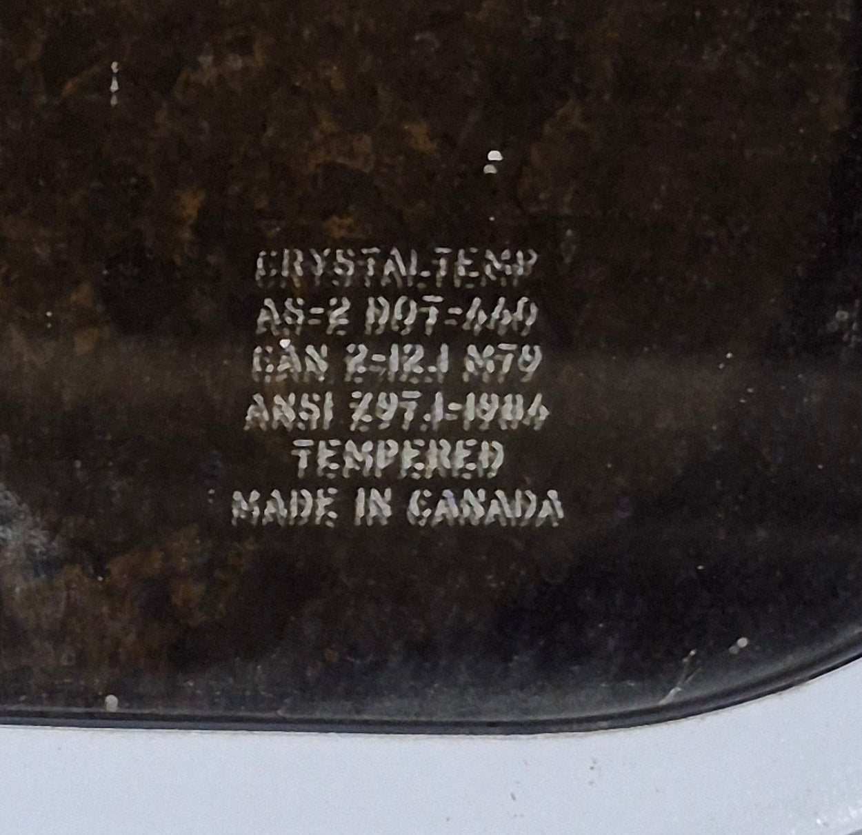 Used White Radius Non Opening Window : 24 1/4" W x 16 3/4" H x 1 7/8" D - Young Farts RV Parts